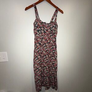 AUW Womens Floral Boho Babydoll Dress Spring Bloomcore Colorful Daisies Feminine